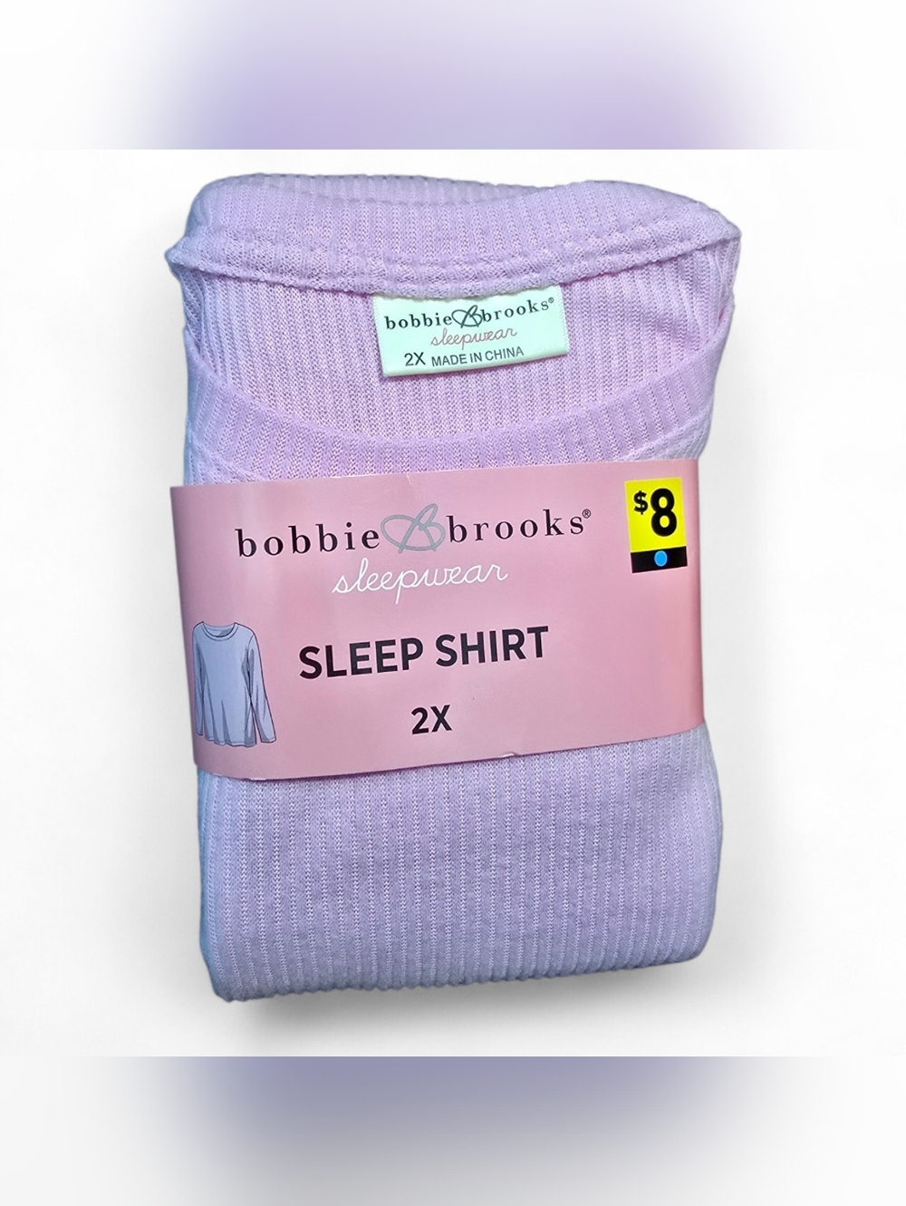 Bobbie Brooks Light Pink Ribbed Sleep Shirt 2X NWT